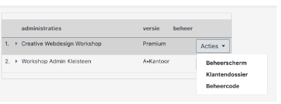 naar beheerscherm klant