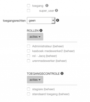 rollen voor gebruiker