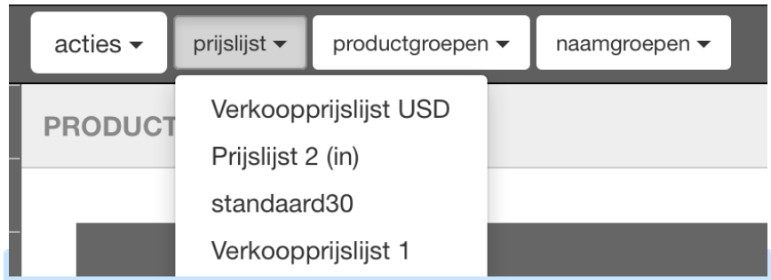 kies prijslijst