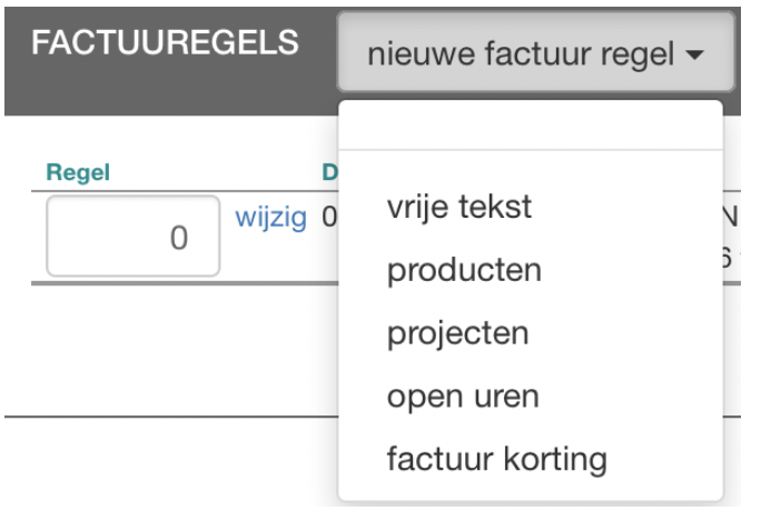 regel toevoegen factuur